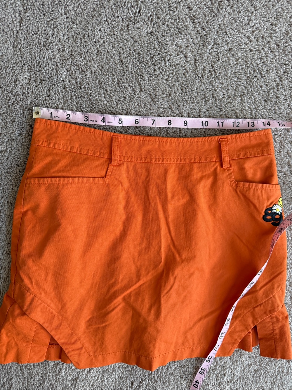 Pearly Gates Orange Pleated golf Skort embroidered patch’s size 1 - Picture 11 of 12